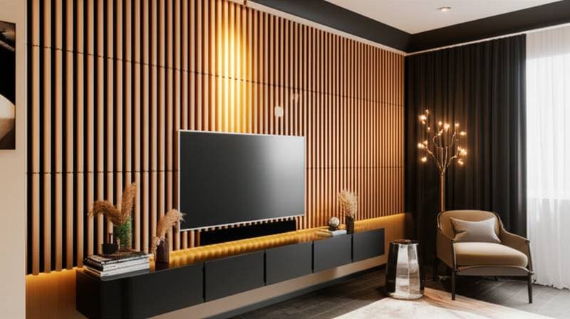 Image for Wood Slat Walls Cut Echo and Add Warmth