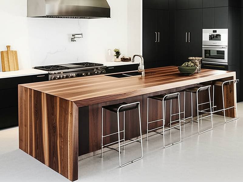 Image for Why Walnut Waterfall Edges Define Modern Kitchens