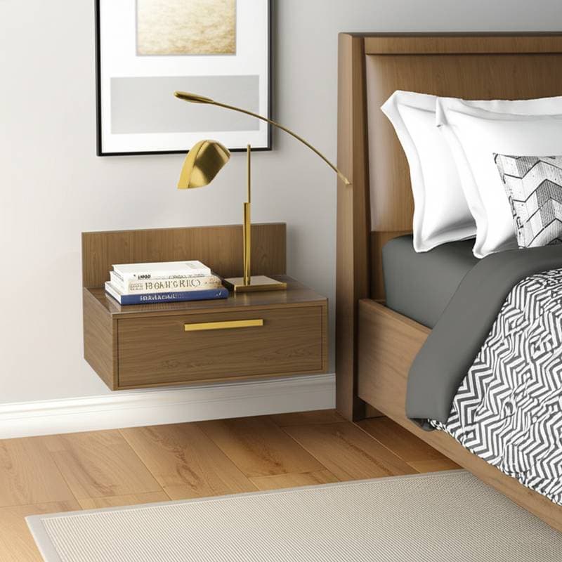 Featured image for Wall-Mounted Nightstands Free Up Tight Bedroom Floors