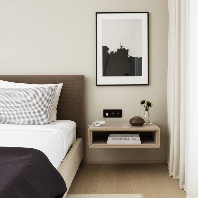 Featured image for Why Floating Nightstands Open Up Tight Bedrooms