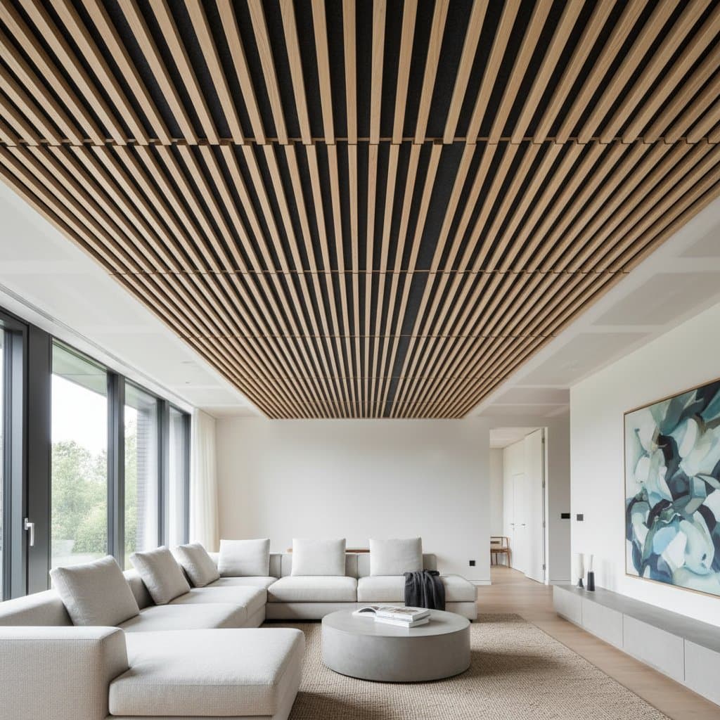 Featured image for Acoustic Wood Slats Cut Echo by 80% for $8/Sq Ft