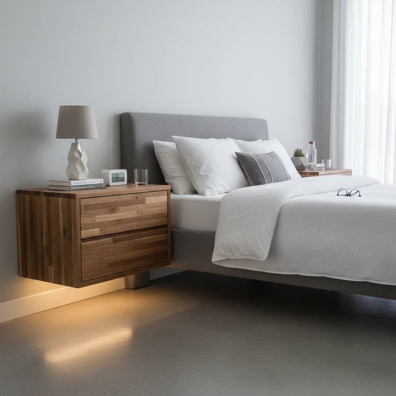 Image for DIY Floating Nightstands Cost $60 and Clear Floor Space