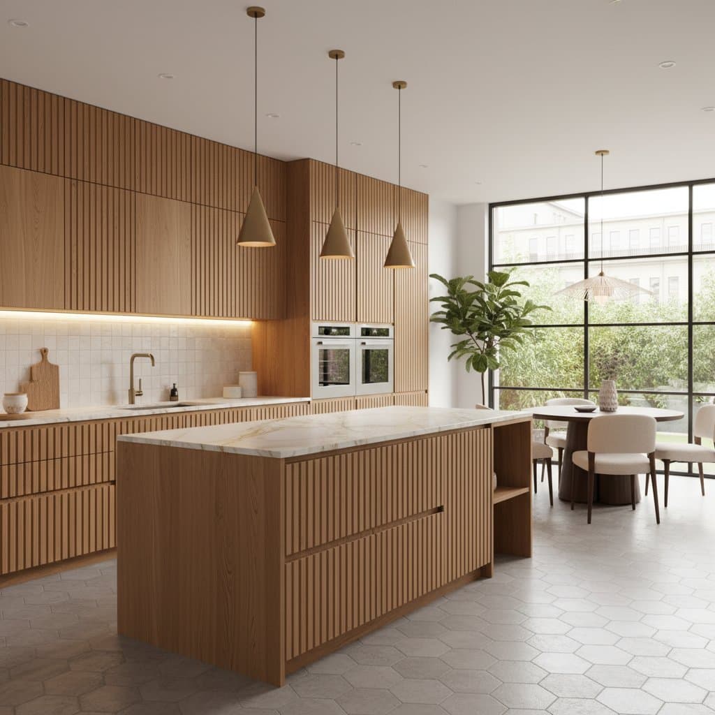 Image for Ribbed Oak Cabinets Replace Flat Panels in Kitchens