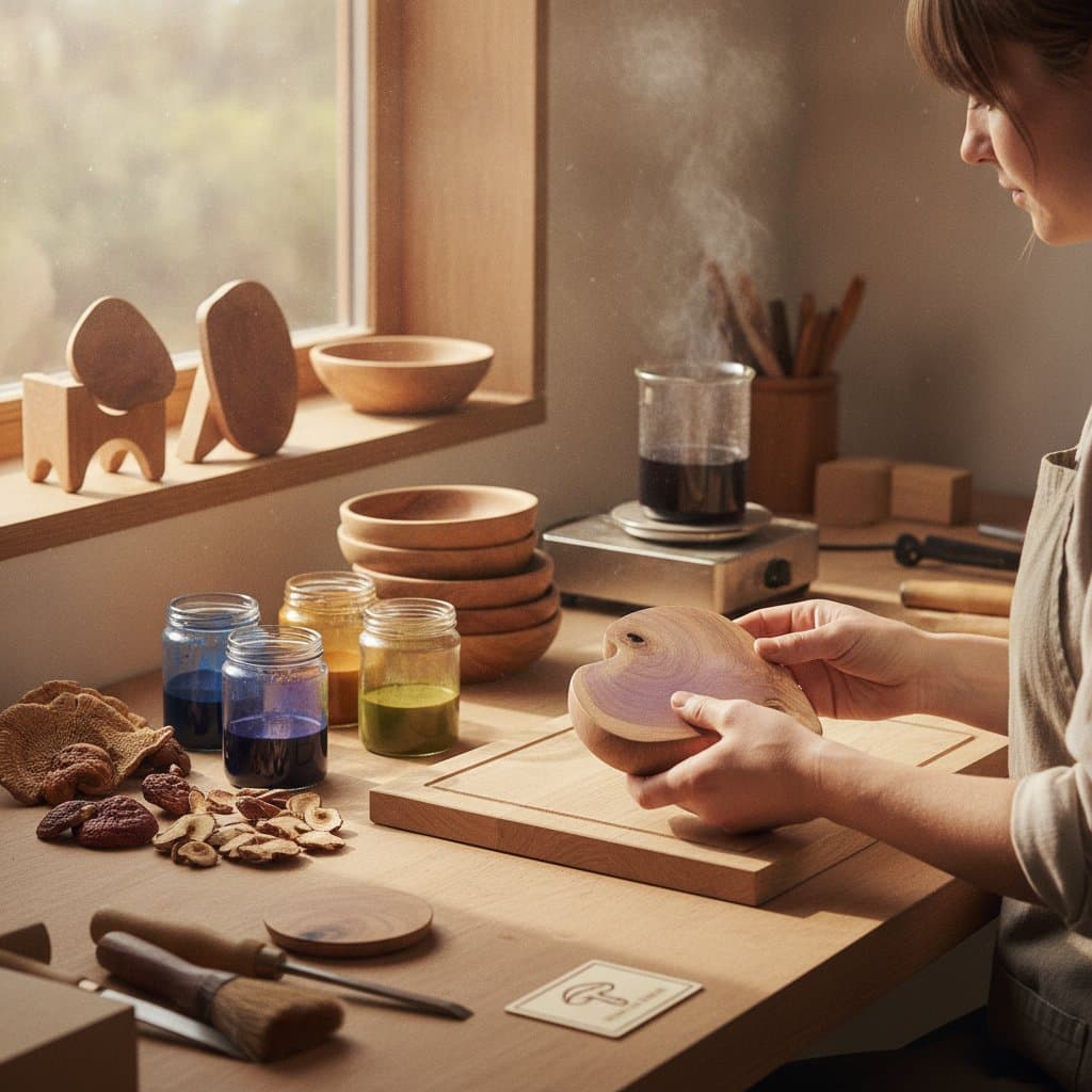 Featured image for Mushroom Dyes Replace Toxic Stains in Wood Shops