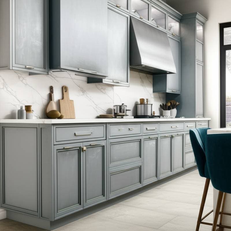 Featured image for Venetian Plaster Replaces Stain on Kitchen Cabinets