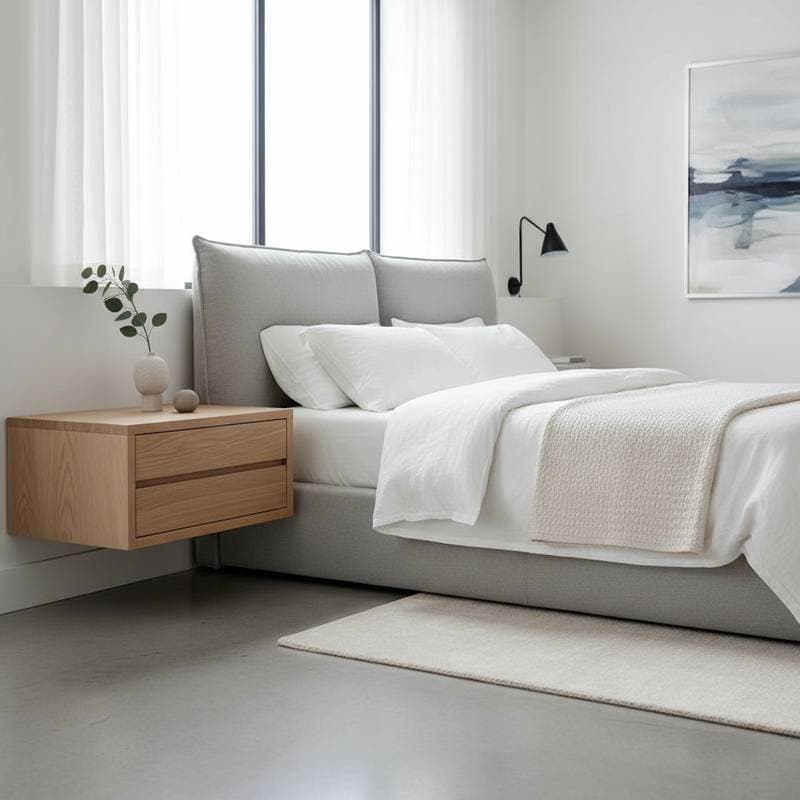 Featured image for Why Floating Nightstands Open Up Bedroom Space